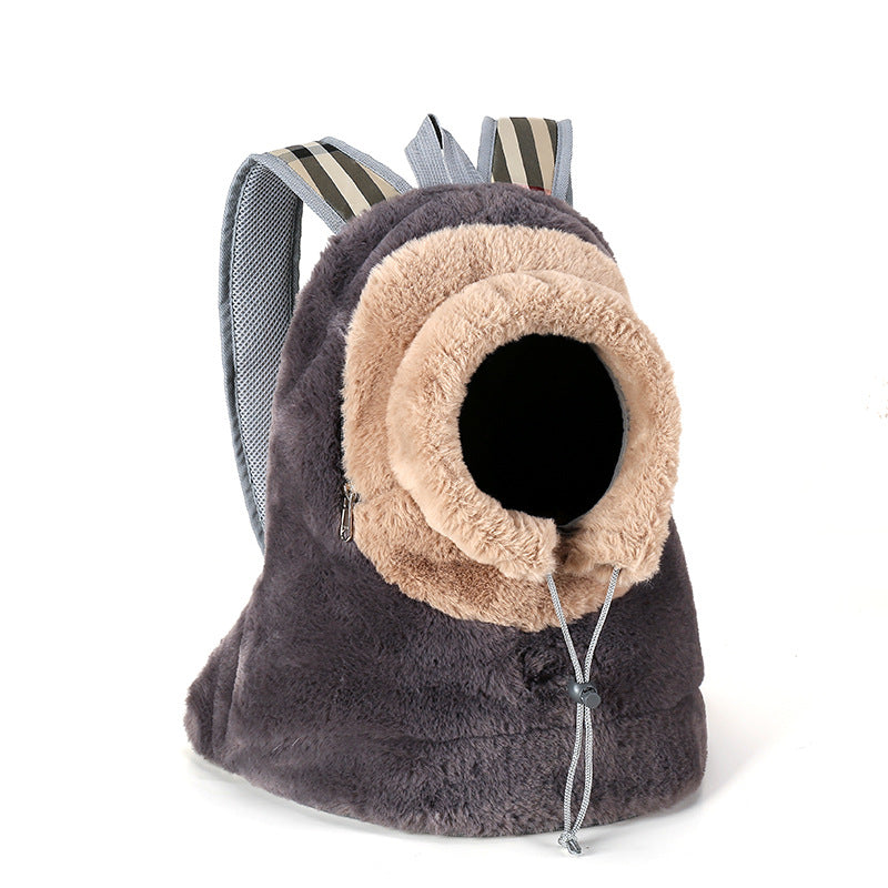 Pet Plush Portable Chest Backpack