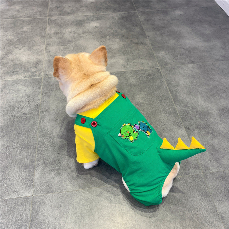 Dog Suspenders French Dinosaur Clothes