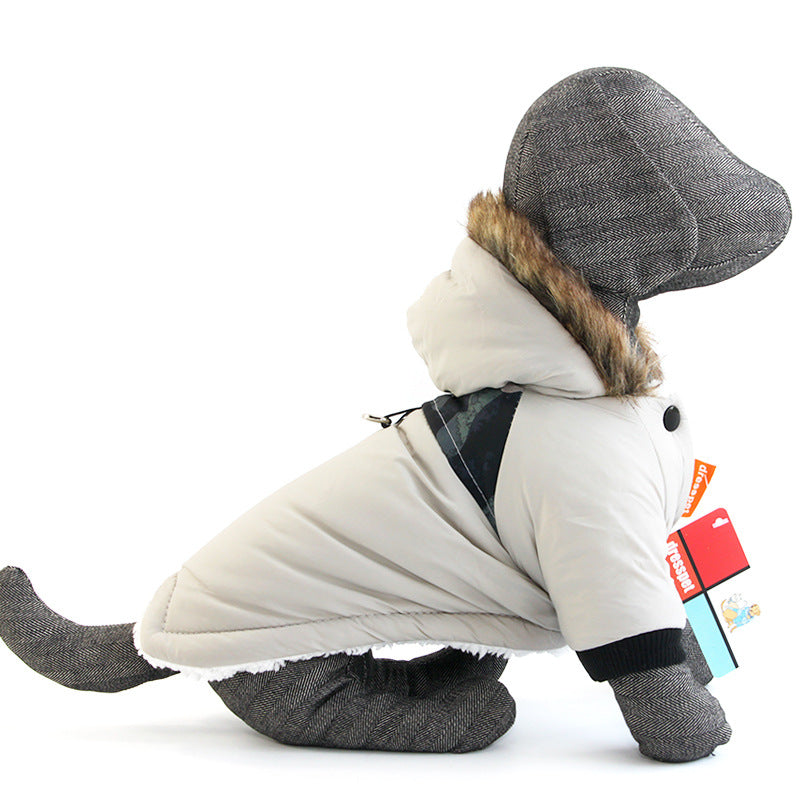 Pet Warm Coat Traction Rope Clothes