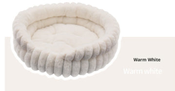 Straight Rabbit Plush Pet Bed Round