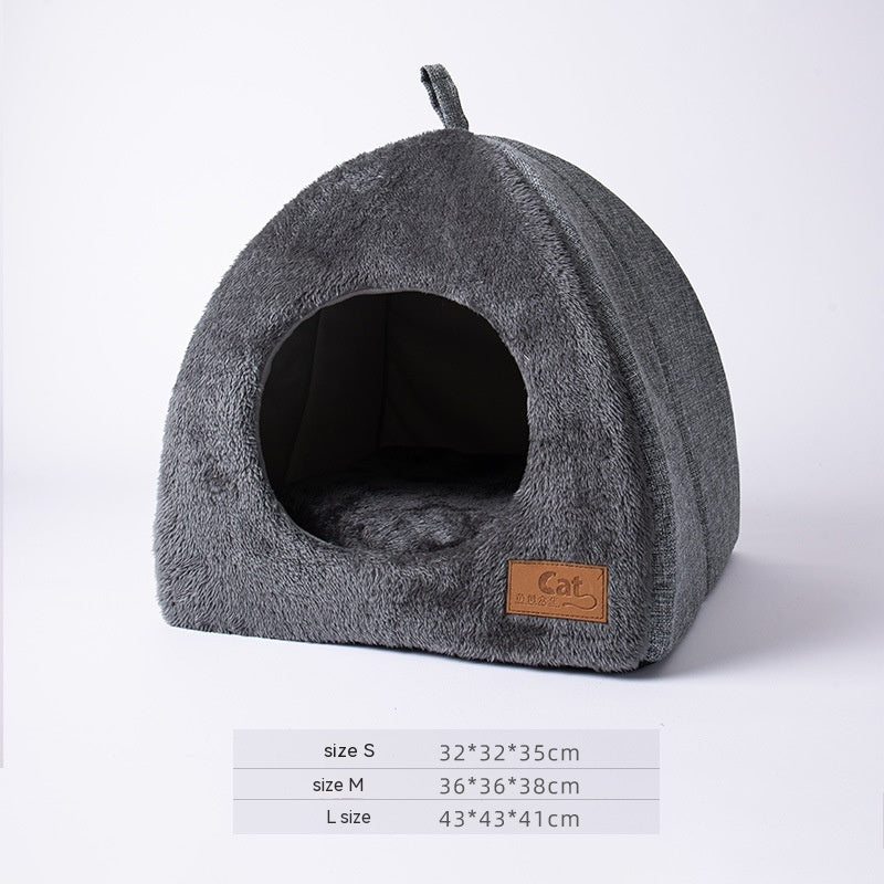 Triangle Cat Nest Closed Warm Pet Bed