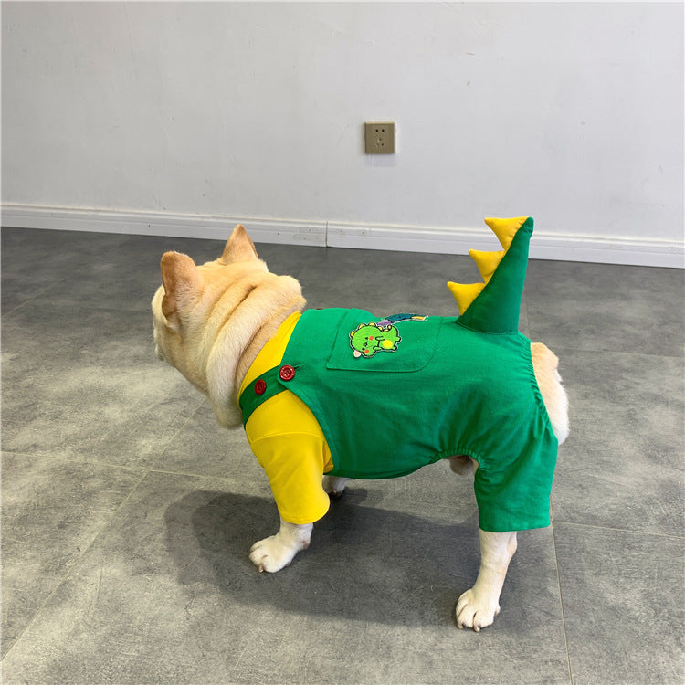 Dog Suspenders French Dinosaur Clothes
