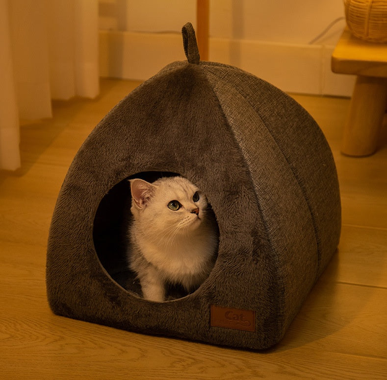 Triangle Cat Nest Closed Warm Pet Bed