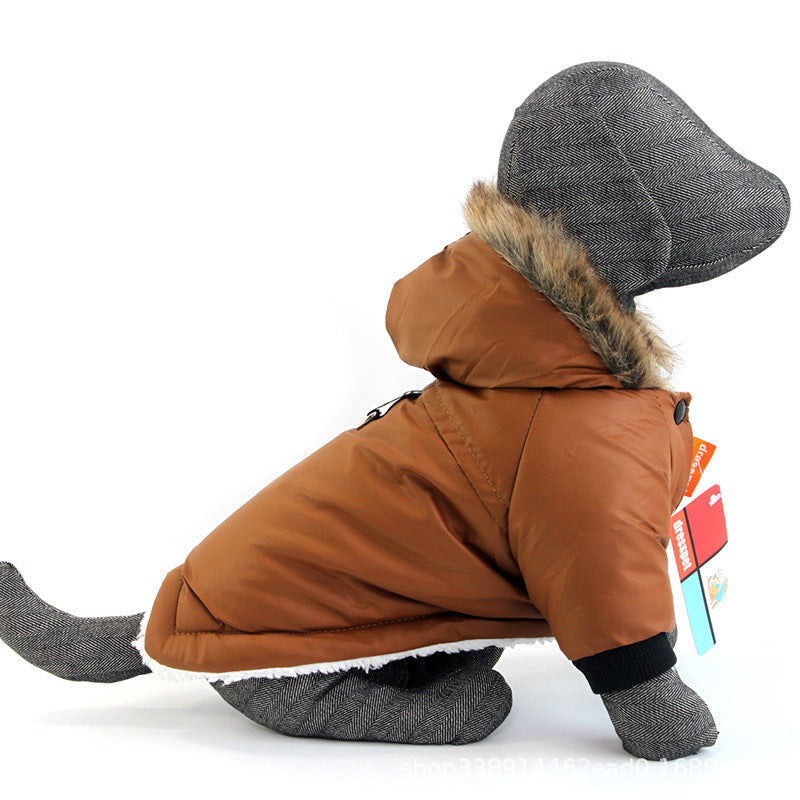 Pet Warm Coat Traction Rope Clothes
