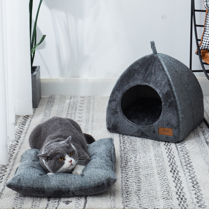 Triangle Cat Nest Closed Warm Pet Bed