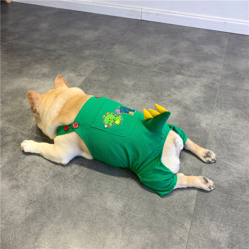 Dog Suspenders French Dinosaur Clothes