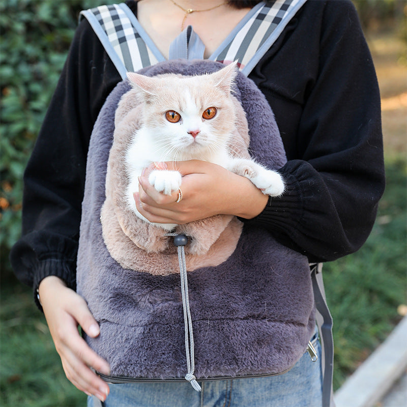 Pet Plush Portable Chest Backpack