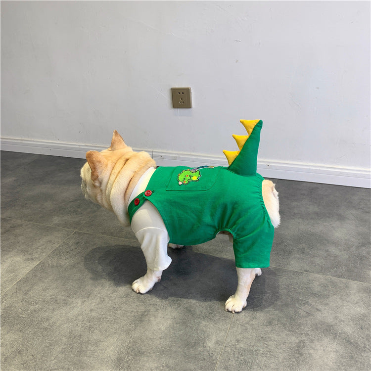 Dog Suspenders French Dinosaur Clothes