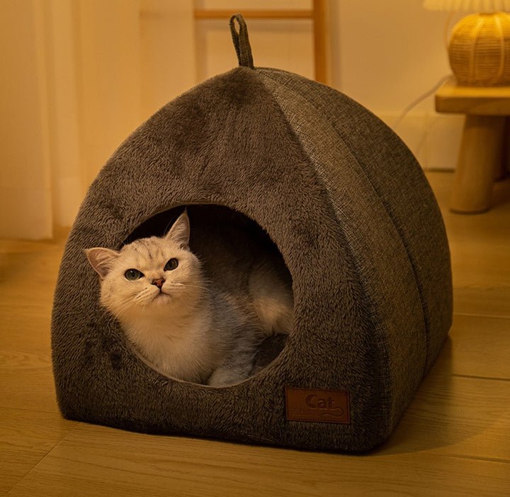 Triangle Cat Nest Closed Warm Pet Bed